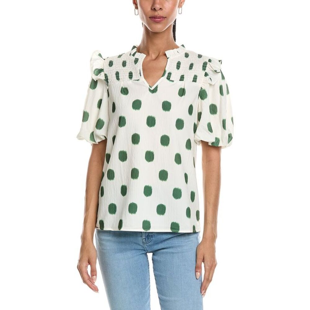 Abbey Womens  Short Sleeve Top, Green